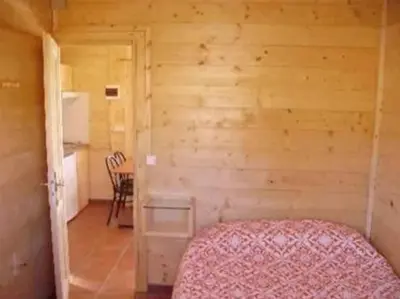 Cama o camas de una habitación en Camping Aín Jaca