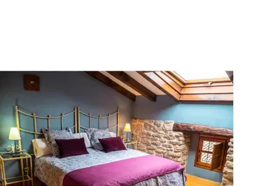 Cama o camas de una habitación en Casa Rural Lakoak