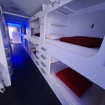 Cama o camas de una habitación en Hostel Casa Ibarrola