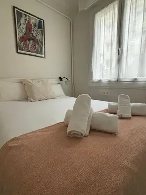 Cama o camas de una habitación en Apartamento Larraina