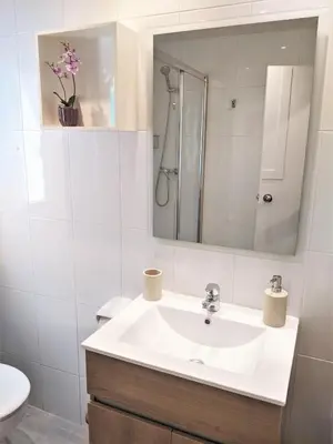 Un baño de apartament dúplex 