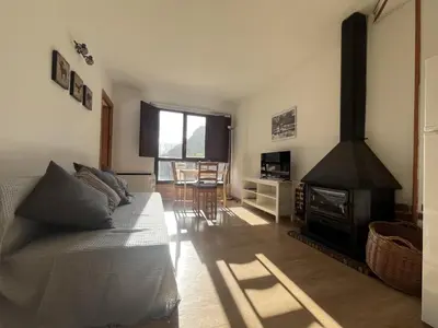 Una televisión o centro de entretenimiento en Apartamentos Turísticos Río Gállego (VUT EL CANFRANERO)
