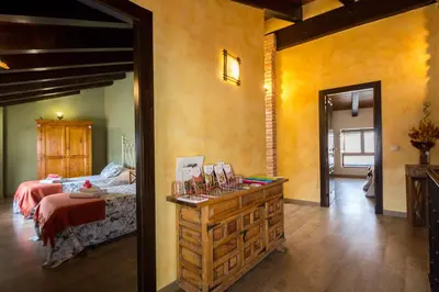 Cama o camas de una habitación en La Casona de Aldealobos