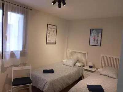 Cama o camas de una habitación en Apartamento Casa Bielsa