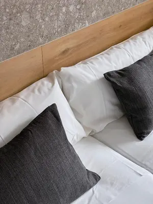 Cama o camas de una habitación en Hostal Espoz y Mina