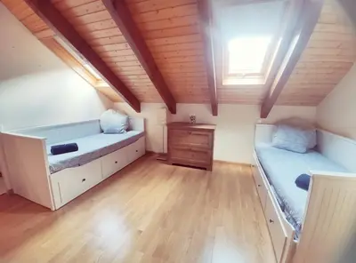 Cama o camas de una habitación en Duplex Familiar Izarraitz