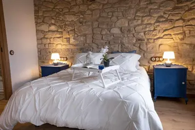 Cama o camas de una habitación en Ca la Cinta de Maldà