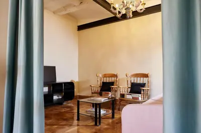 Zona de estar de Amplio apartamento rural con terraza