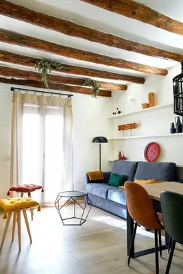 Zona de estar de Apartaments la Rambla - Arbequina - 6 persones
