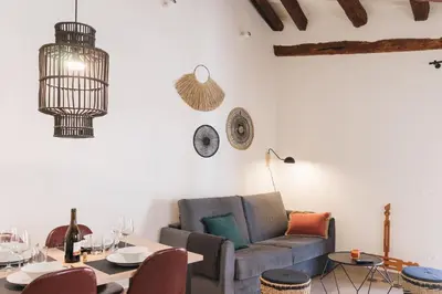 Zona de estar de Apartaments la rambla - Garnatxa - 4 persones