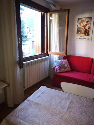 Cama o camas de una habitación en Apartamento Formigal - Sallent de Gállego