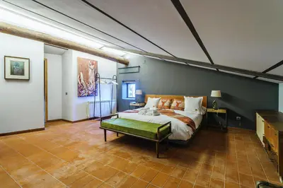 Cama o camas de una habitación en Masia de Queralt Luxury Casa Rural Spa y Vistas