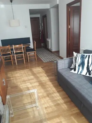 Zona de estar de Agradable apartamento con jardín privado en Cerler