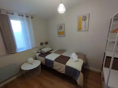 Cama o camas de una habitación en Casa Borlas