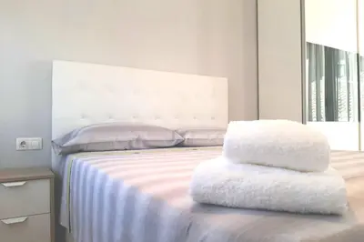 Cama o camas de una habitación en Ático en Monzón