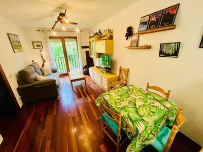 Zona de estar de El refugio de la ardilla, apartamento Canfranc-estacion
