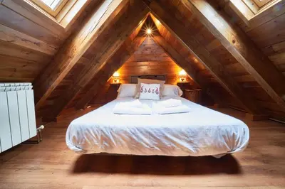 Cama o camas de una habitación en Mountain Chalet Baqueira Beret