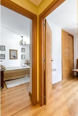 Cama o camas de una habitación en Apartamentos Búbal Peña Telera
