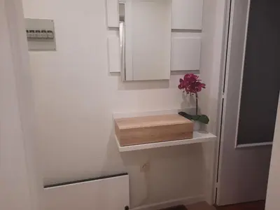 Un baño de Acogedor y cálido apartamento con vistas a la montaña