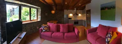 Zona de estar de Arties Centro 2 habitaciones, exclusivo familias