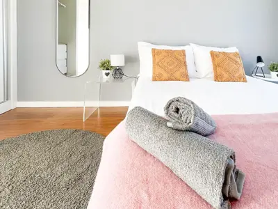 Cama o camas de una habitación en Ático mejores vistas al Pilar jacuzzi y garaje