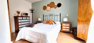 Cama o camas de una habitación en Mirador de Bergosa VU-HUESCA-20-111