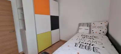 Cama o camas de una habitación en Casa con vistas, piscina y animales de granja, LA CASETA