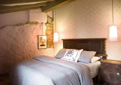 Cama o camas de una habitación en Casa Jardín