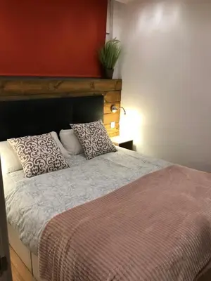 Cama o camas de una habitación en APARTAMENTO EN CANFRANC ESTACION