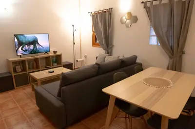 Una televisión o centro de entretenimiento en Apartamentos Erlueta