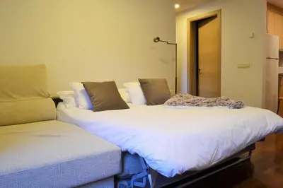 Cama o camas de una habitación en Apartament acollidor amb una gran llar de foc by RURAL D'ÀNEU