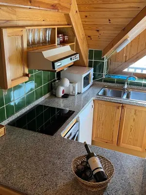 Una cocina o zona de cocina en Dúplex con terraza y vistas panorámicas en Taüll