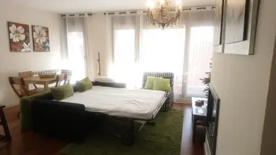 Cama o camas de una habitación en Las Margas. Golf. Bici. Esquí. Piscina.