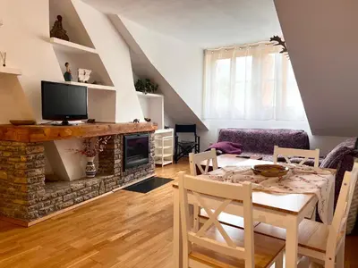Zona de estar de Apartamento Céntrico con Parking - L'Amfitriona