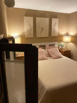 Cama o camas de una habitación en Casa Zapatero en Somontano