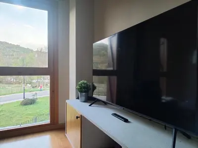 Una televisión o centro de entretenimiento en Los Cachorros