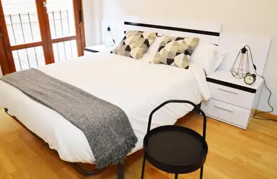 Cama o camas de una habitación en Apartamento Encanto Tarazona Plaza de España