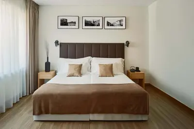 Cama o camas de una habitación en Hotel MET Pamplona