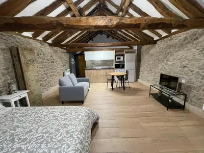 Una televisión o centro de entretenimiento en Loft Casa Bergua