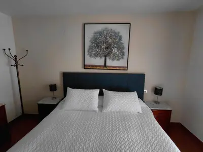 Cama o camas de una habitación en Apartamento para 6 personas en Barbastro
