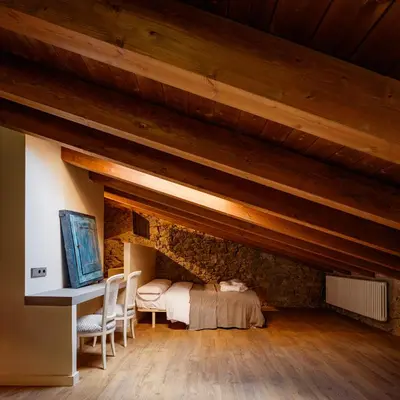 Cama o camas de una habitación en Masia la Oliva