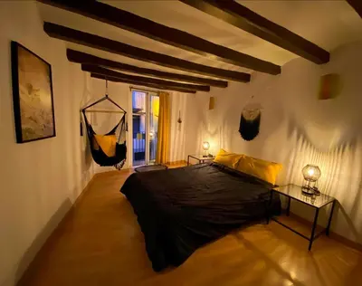 Cama o camas de una habitación en Cornu Karma Apartment El Pati