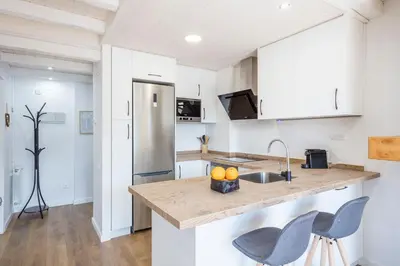 Una cocina o zona de cocina en Luderna - Apartamento con terraza Mirador Salardu