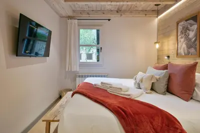 Cama o camas de una habitación en Luderna - Apartamento Val de Ruda B74 Hònt de Lòcampo