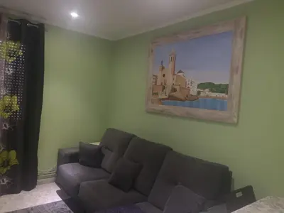 Zona de estar de Apartamento Duartes en Barbastro vistas al pirineo