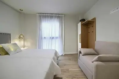 Cama o camas de una habitación en Apartamento rural Las Cañas Esencia de Bardenas