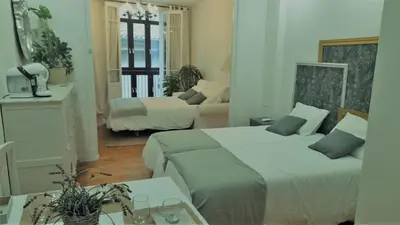 Cama o camas de una habitación en Habitación Centro Pamplona - acceso independiente