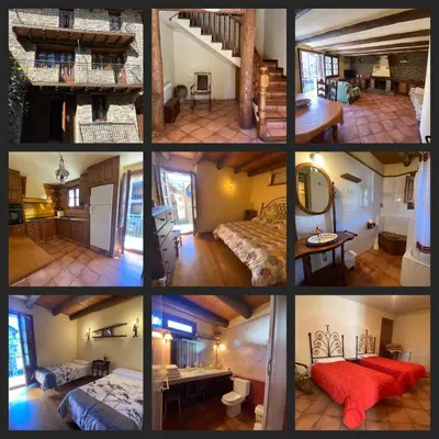 Cama o camas de una habitación en Fantàstica casa amb llar de foc