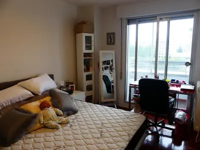 Cama o camas de una habitación en Apartamento actual y funcional Iturrama 1