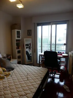 Cama o camas de una habitación en Apartamento actual y funcional Iturrama 1